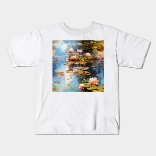 Monet Style Water Lilies 2 Kids T-Shirt